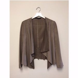 New ZARA Faux Suede Taupe Jacket Size Small